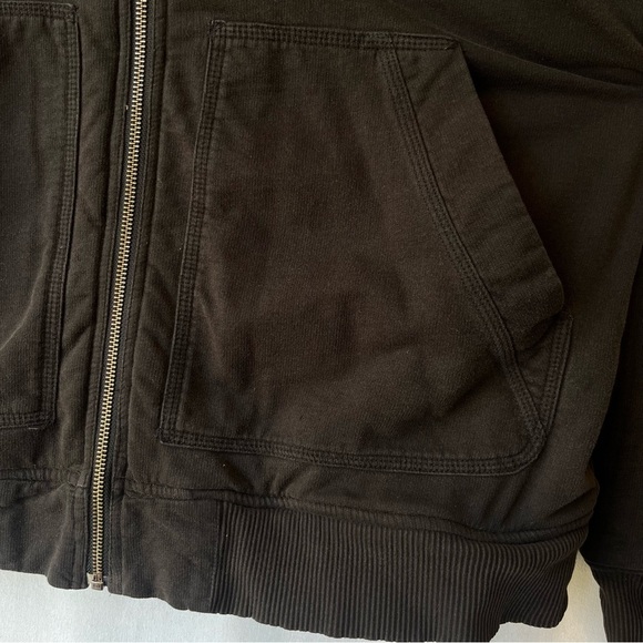 Quiksilver sherpa lined hoodie L large Black Full zip Mens Hooded sweatshirt - Picture 5 of 10